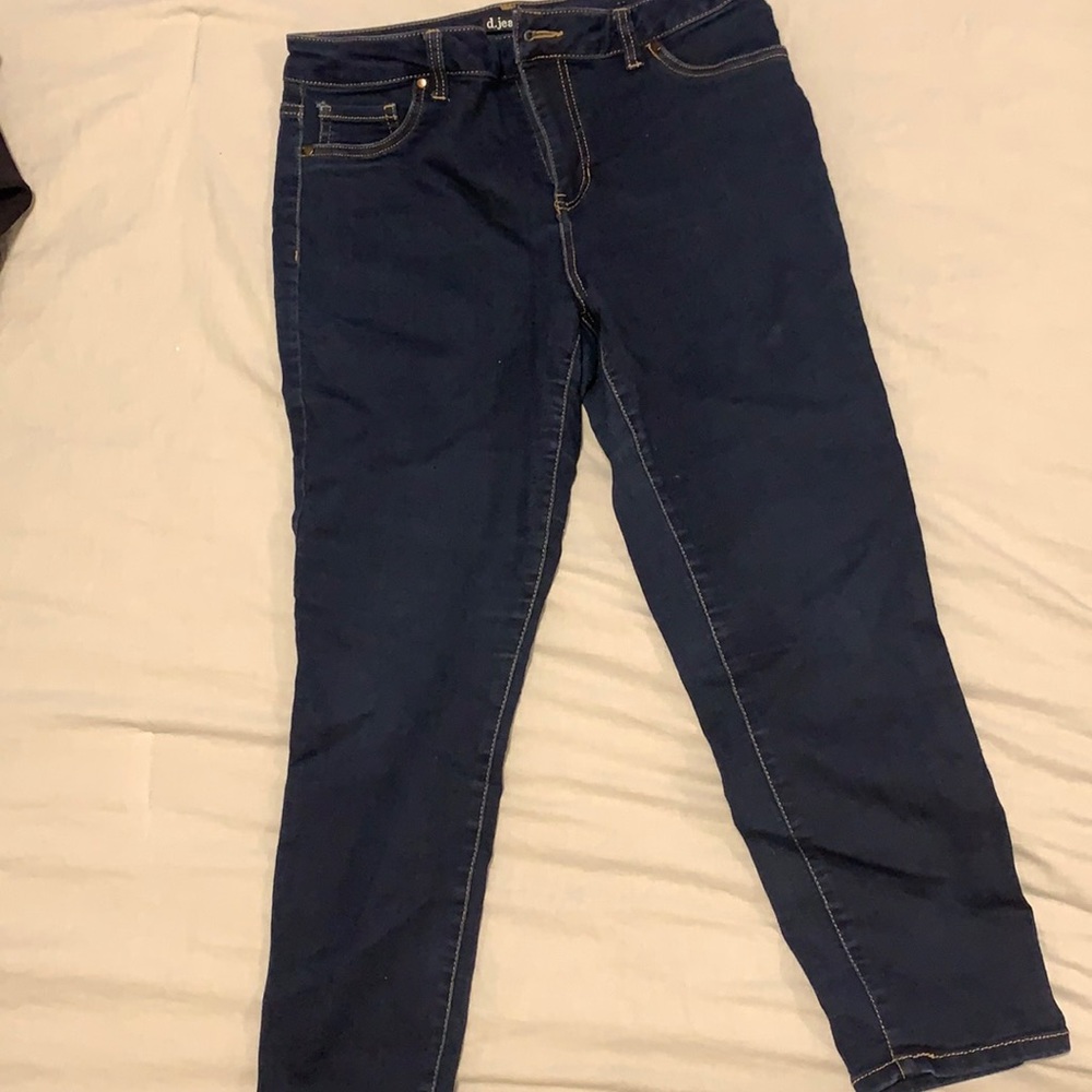 Size 12 crop dark blue jeans